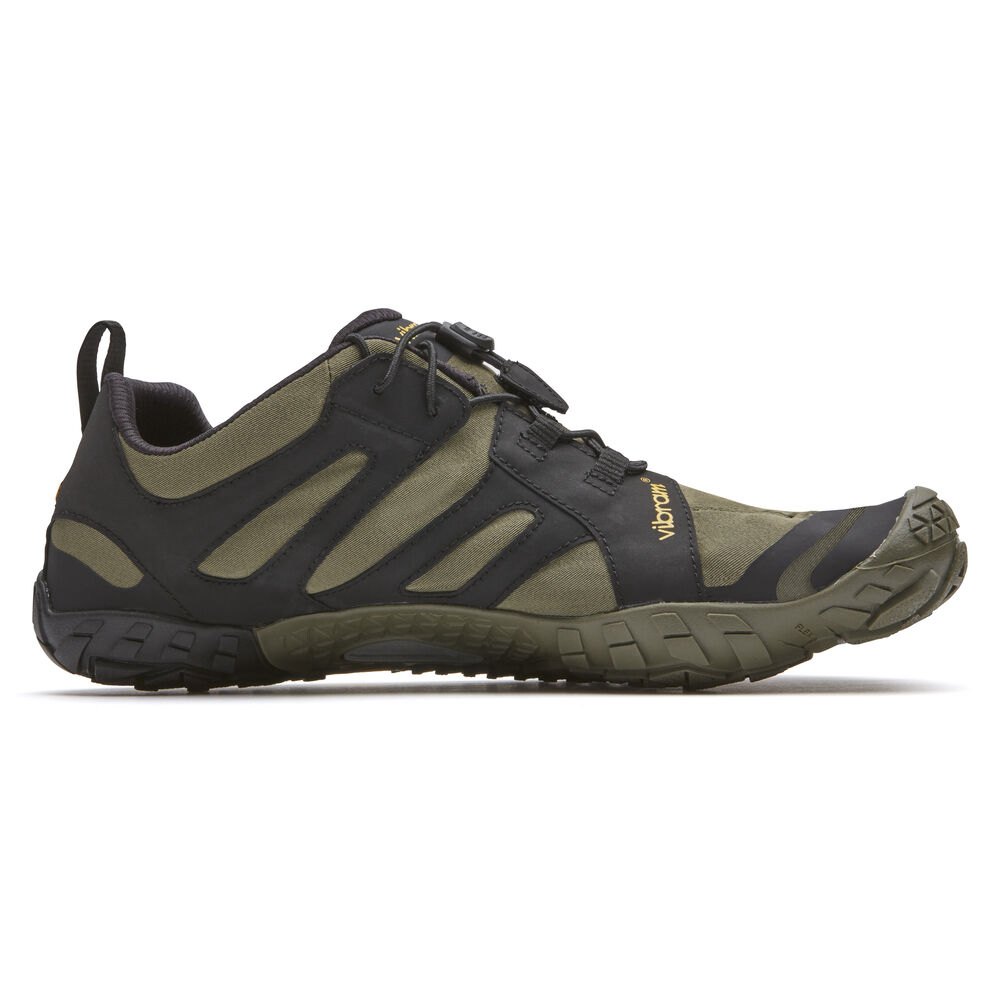 Vibram Five Fingers Mens Running Shoes - Olive/Black - V-Trail 2.0 - 37560-CUTG